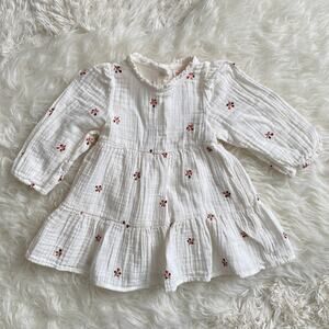 NWOT Cat & Jack Embroidered Cotton Muslin Dress, size 12 Months